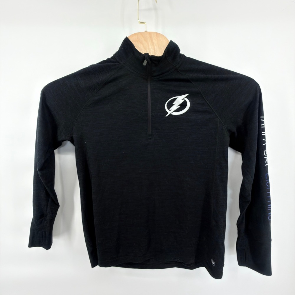 Tampa Bay Lightning 47 Brand Quarter Zip Pullover Shirt Men Medium Black NHL